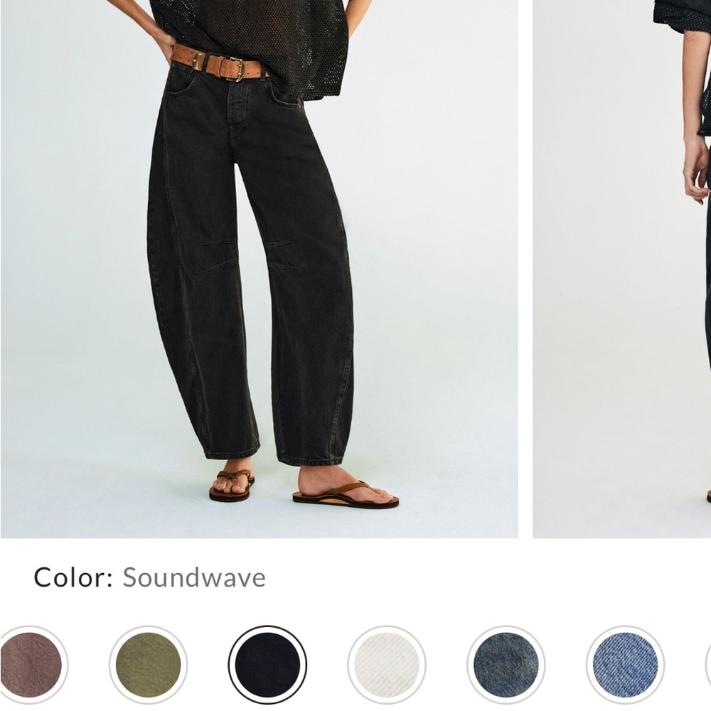 Free People Soundwave Black Wide-Leg Jeans